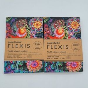 Notebooks Metallic Floral Lined Books NEW Set of 2 #2114